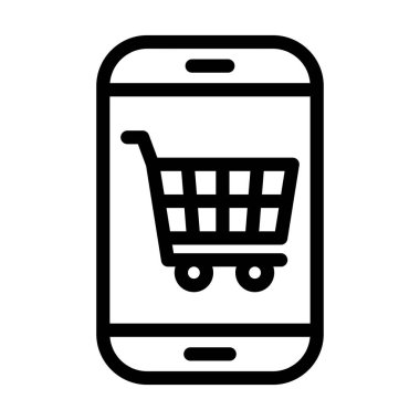 Çevrimiçi Dükkan Vektörü Kalın Hat Kişisel ve Ticari Kullanım Simgesi