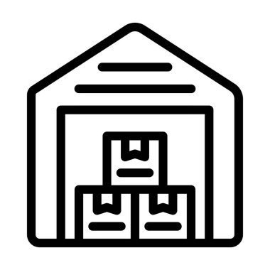 Kişisel ve ticari kullanım için Depo Vektör Kalın Çizgi Simgesi