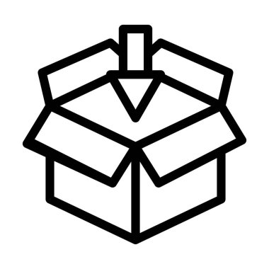 Kişisel ve ticari kullanım için Vektör Kalın Çizgi Simgesi Paketleniyor