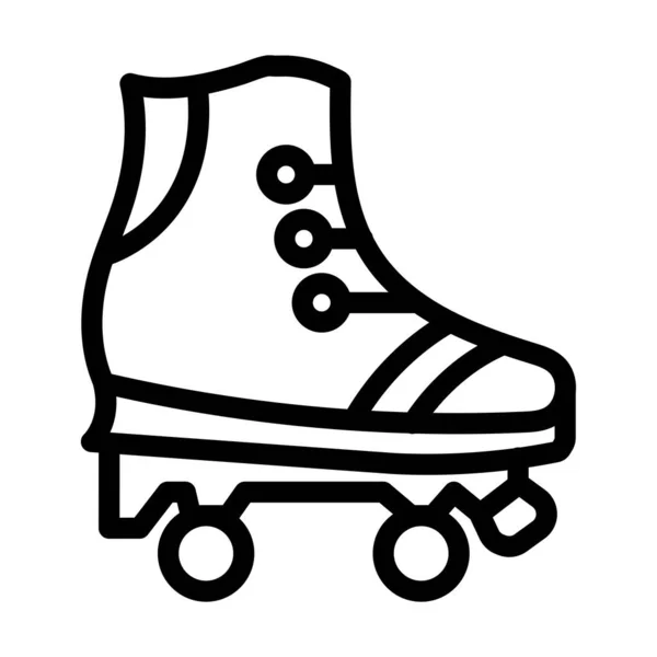 Roller Skate Vector Thick Line Icono Para Uso Personal Comercial — Archivo Imágenes Vectoriales