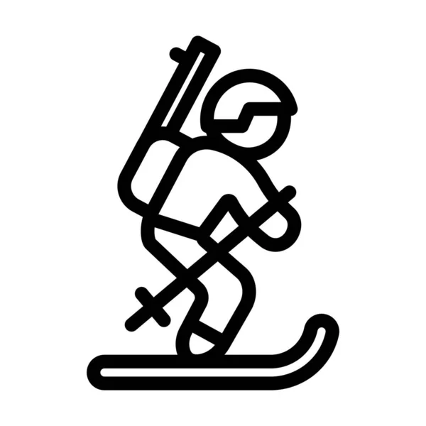 Biathlon Vector Thick Line Icon Für Den Persönlichen Und Kommerziellen — Stockvektor
