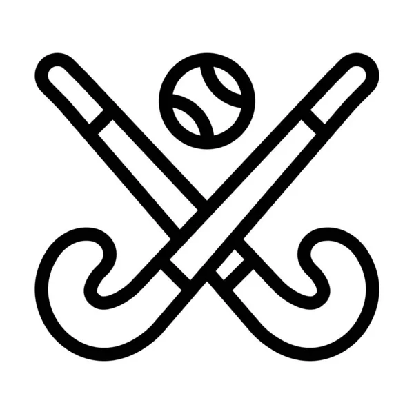 Ikona Wektora Hokejowego Gruba Linia Użytku Osobistego Komercyjnego — Wektor stockowy