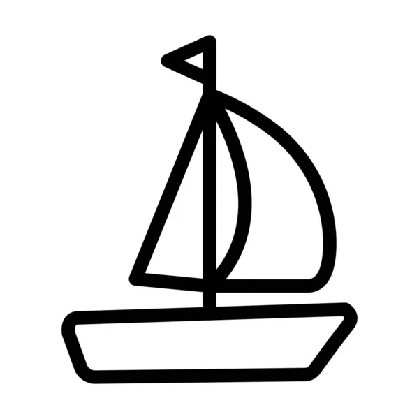 Sailing Vector Thick Line Icon Für Den Persönlichen Und Kommerziellen — Stockvektor