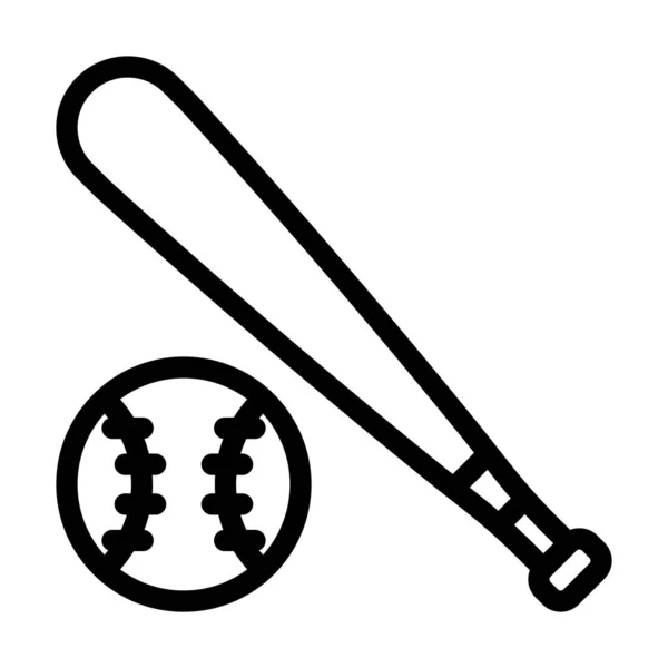 个人和商业用途的棒球矢量厚重线图标 — 图库矢量图片