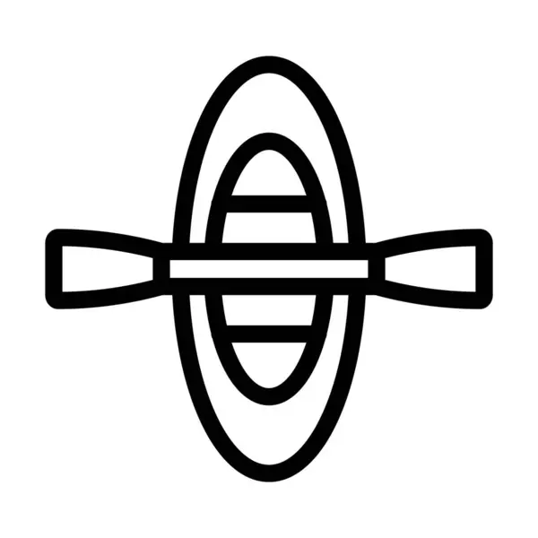 Ikona Wektora Kajakowego Gruba Linia Użytku Osobistego Komercyjnego — Wektor stockowy