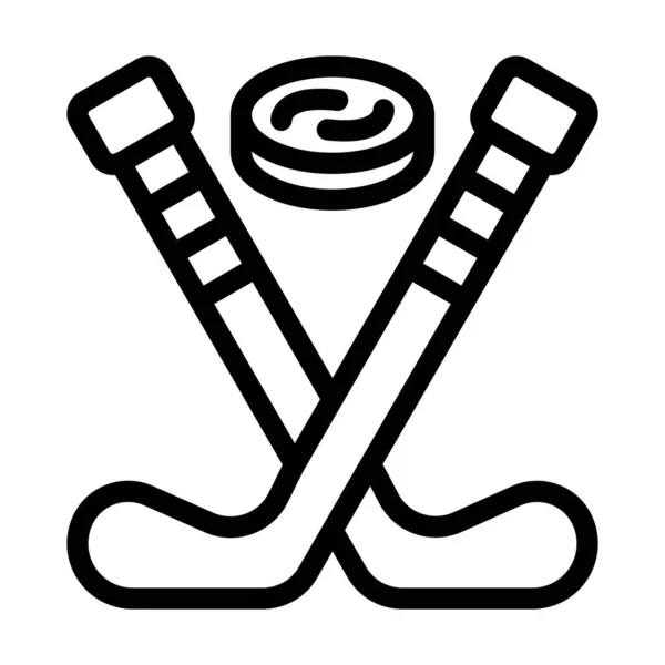 Icône Ligne Épaisse Vecteur Hockey Sur Glace Pour Usage Personnel — Image vectorielle