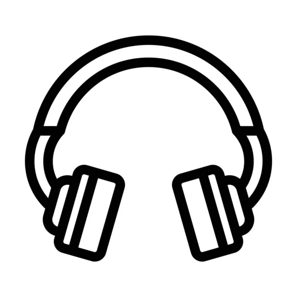 Kopfhörer Vector Thick Line Icon Für Den Persönlichen Und Kommerziellen — Stockvektor