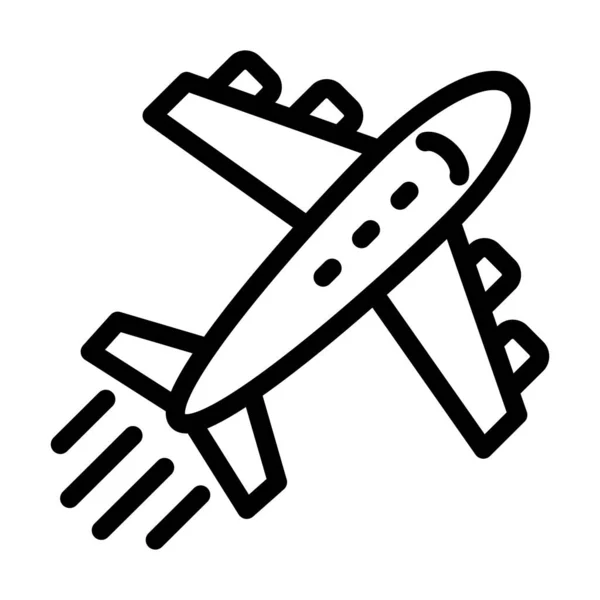Airplane Vector Thick Line Icon Für Den Persönlichen Und Kommerziellen — Stockvektor