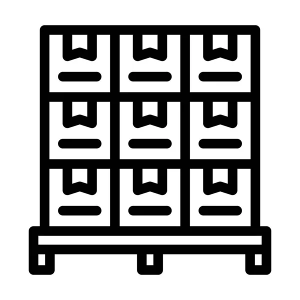 Pallet Vector Thick Line Icon Für Den Persönlichen Und Kommerziellen — Stockvektor