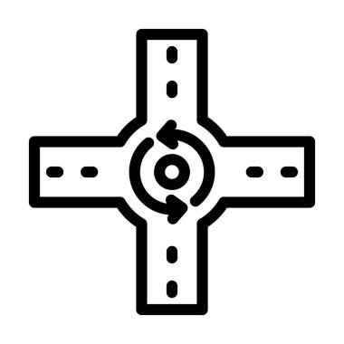 Roundabout Vektör Kalın Çizgi Kişisel ve Ticari Kullanım Simgesi