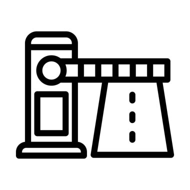 Kişisel ve ticari kullanım için Toll Road Vector Kalın Hat Simgesi