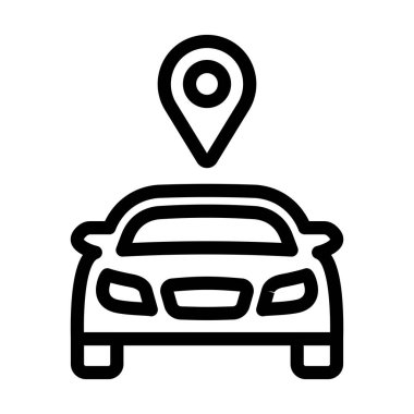 Kişisel ve ticari kullanım için Bağlı Araç Vektör Kalın Çizgi Simgesi