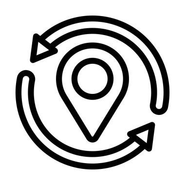 Kişisel ve ticari kullanım için Konum Vektör Kalın Çizgi Simgesini Tazele