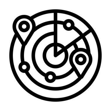 Kişisel ve ticari kullanım için Radar Vektör Kalın Çizgi Simgesi