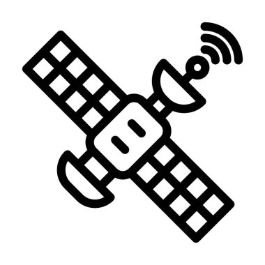 Kişisel ve ticari kullanım için Uydu Vektörü Kalın Çizgi Simgesi