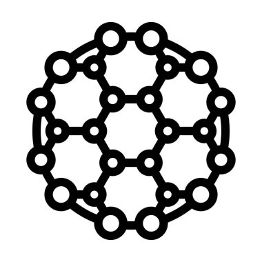 Kişisel ve ticari kullanım için Fullerene Vektör Kalın Çizgi Simgesi