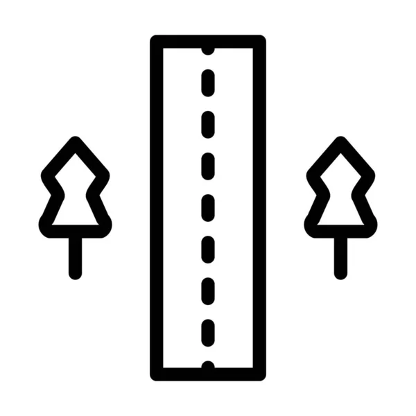 Unversiegelte Road Vector Thick Line Icon Für Den Persönlichen Und — Stockvektor