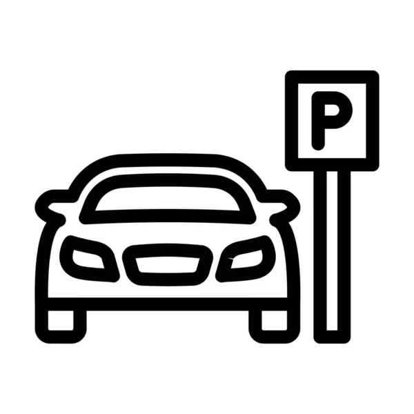 Car Park Vector Thick Line Icon Für Den Persönlichen Und — Stockvektor