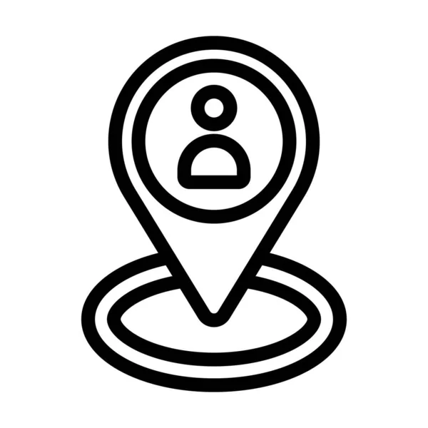 Aktuelles Location Vector Thick Line Icon Für Den Persönlichen Und — Stockvektor