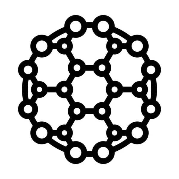 Fullerene Vector Thick Line Icon Personal Commercial Use — 스톡 벡터