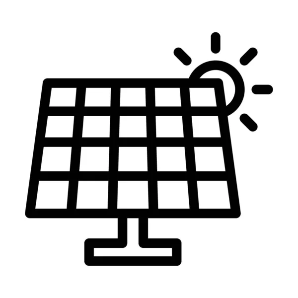 Icono Línea Gruesa Del Vector Los Paneles Solares Para Uso — Vector de stock