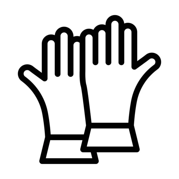 个人和商业用途的Gloves矢量厚重线图标 — 图库矢量图片