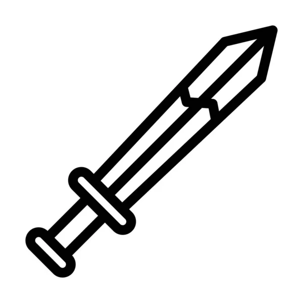 个人及商业用途的破碎剑向量重线图标 — 图库矢量图片