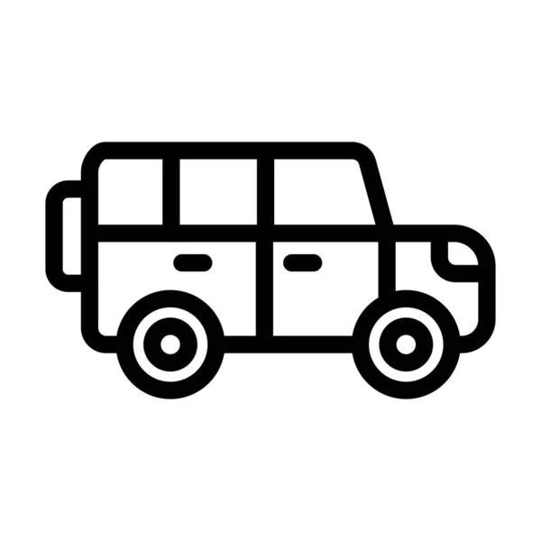Jeep Vector Thick Line Icon Für Den Persönlichen Und Kommerziellen — Stockvektor