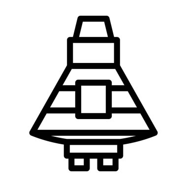 Kişisel ve ticari kullanım için Uzay Kapsülü Kalın Çizgi Simgesi