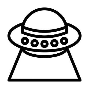 Kişisel ve ticari kullanım için UFO Vektör Kalın Çizgi Simgesi