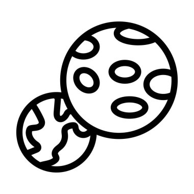 Gezegen Çarpışma Vektörü Kalın Çizgi Simgesi Kişisel ve Ticari Kullanım İçin