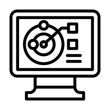 Kişisel ve ticari kullanım için Gezegen Sistemi Veri Veri Kalın Çizgi Simgesi Simgesi