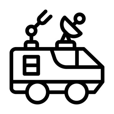 Kişisel ve ticari kullanım için Uzay Otomobili Kalın Çizgi Simgesi