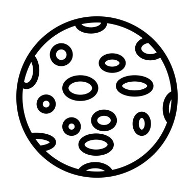 Kişisel ve ticari kullanım için Ay Vektörü Kalın Çizgi Simgesi