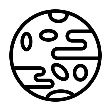 Uzak Gezegen Vektör Kalın Çizgi Simgesi Kişisel ve Ticari Kullanım