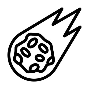 Kişisel ve Ticari Kullanım İçin Meteor Vektör Kalın Çizgi Simgesi