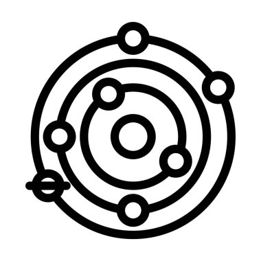 Kişisel ve ticari kullanım için Güneş Sistemi Vektör Kalın Çizgi Simgesi