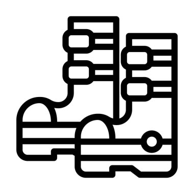 Kişisel ve ticari kullanım için Uzay Çizmeleri Kalın Çizgi Simgesi