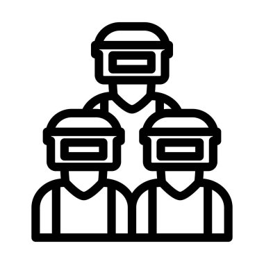 Takım Vektörü Kalın Çizgi Kişisel ve Ticari Kullanım Simgesi