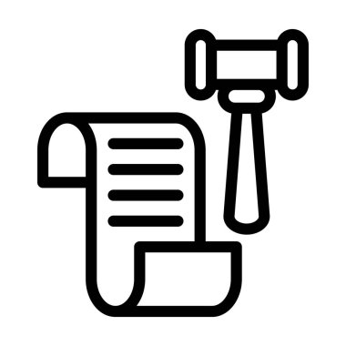 Kişisel ve Ticari Kullanım için GDPR Davası Vektör Kalın Çizgi Simgesi