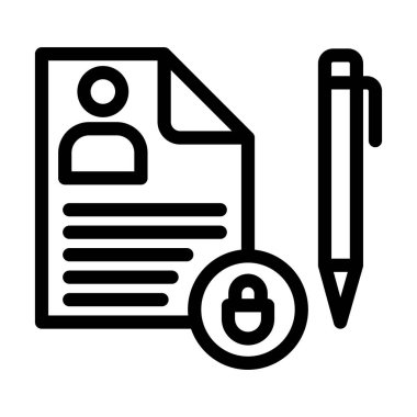 Kişisel ve Ticari Kullanım İçin Gizlilik Politikası Şablonu Kalın Çizgi Simgesi