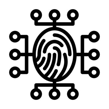 Kişisel ve Ticari Kullanım İçin Biyometrik Veri Veri Kalın Çizgi Simgesi