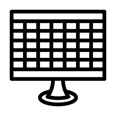 Kişisel ve Ticari Kullanım İçin Izgara Vektörü Kalın Çizgi Simgesi