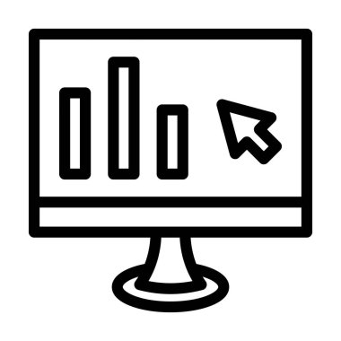 Kişisel ve Ticari Kullanım İçin Tıklama Akımı Analiz Vektörü Kalın Satır Simgesi