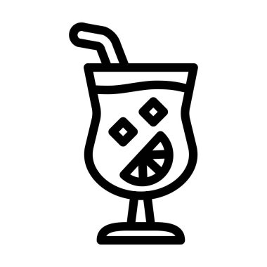 Kişisel ve Ticari Kullanım İçin Kokteyl Vektörü Kalın Çizgi Simgesi