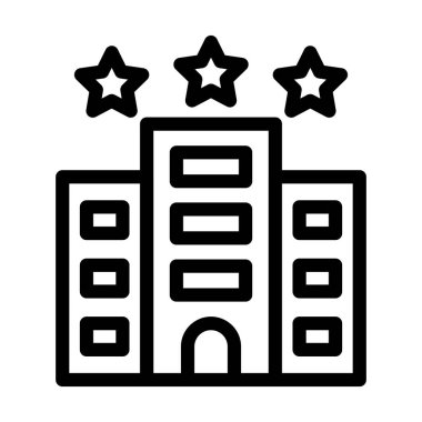 Otel Vektörü Kalın Çizgi Kişisel ve Ticari Kullanım Simgesi