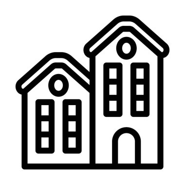 Kişisel ve ticari kullanım için Homestay Vector Kalın Çizgi Simgesi