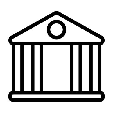 Kişisel ve ticari kullanım için Müze Vektörü Kalın Çizgi Simgesi