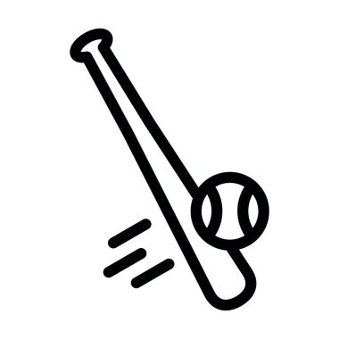 Kişisel ve ticari kullanım için Beyzbol Vuruşu Kalın Çizgi Simgesi