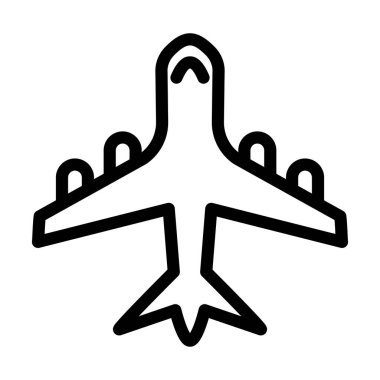 Kişisel ve ticari kullanım için Uçak Vektörü Kalın Çizgi Simgesi